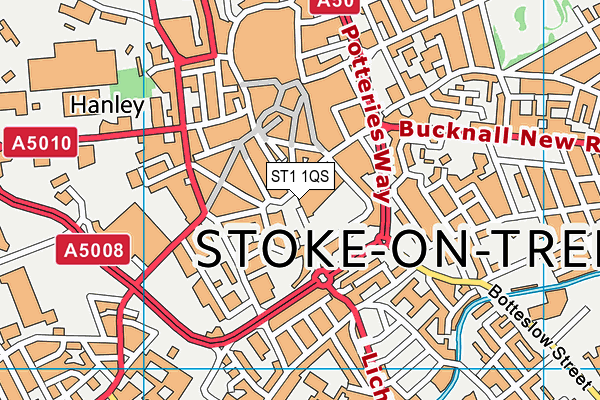 ST1 1QS map - OS VectorMap District (Ordnance Survey) ST1 1QS map - OS VectorMap District (Ordnance Survey)