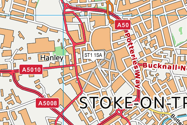 ST1 1SA map - OS VectorMap District (Ordnance Survey) ST1 1SA map - OS VectorMap District (Ordnance Survey)
