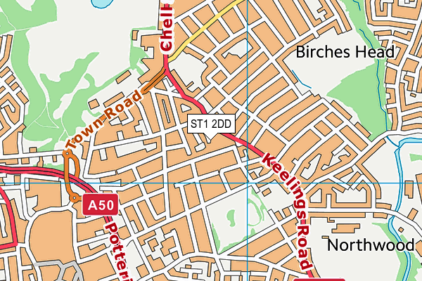 ST1 2DD map - OS VectorMap District (Ordnance Survey) ST1 2DD map - OS VectorMap District (Ordnance Survey)