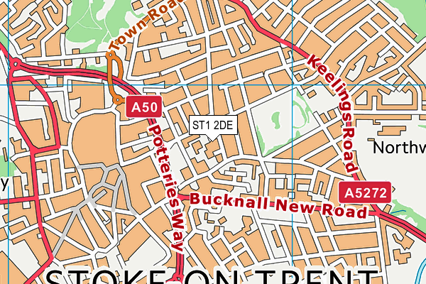 ST1 2DE map - OS VectorMap District (Ordnance Survey) ST1 2DE map - OS VectorMap District (Ordnance Survey)