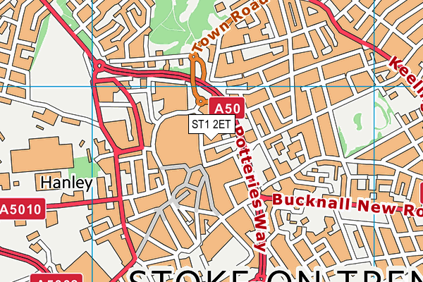 ST1 2ET map - OS VectorMap District (Ordnance Survey) ST1 2ET map - OS VectorMap District (Ordnance Survey)