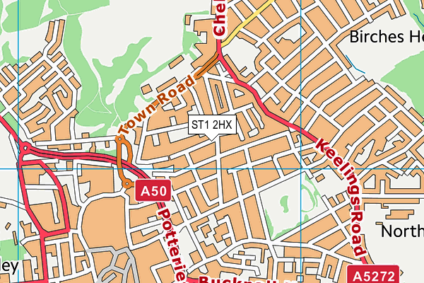 ST1 2HX map - OS VectorMap District (Ordnance Survey) ST1 2HX map - OS VectorMap District (Ordnance Survey)