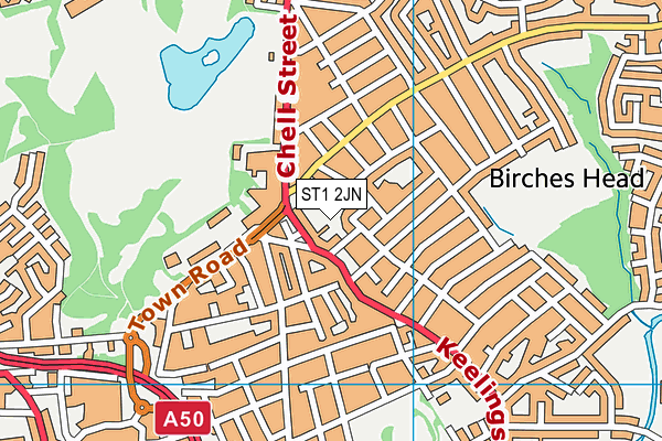 ST1 2JN map - OS VectorMap District (Ordnance Survey) ST1 2JN map - OS VectorMap District (Ordnance Survey)