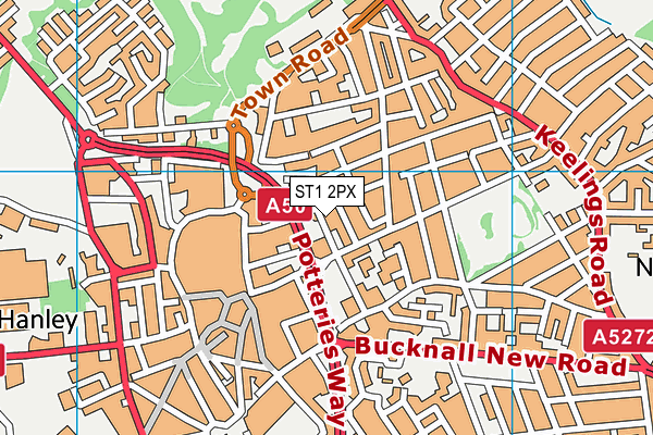 ST1 2PX map - OS VectorMap District (Ordnance Survey) ST1 2PX map - OS VectorMap District (Ordnance Survey)