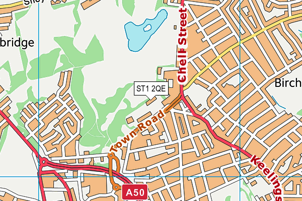 ST1 2QE map - OS VectorMap District (Ordnance Survey) ST1 2QE map - OS VectorMap District (Ordnance Survey)
