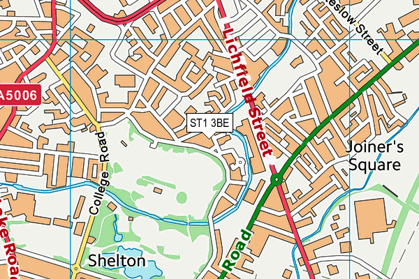 ST1 3BE map - OS VectorMap District (Ordnance Survey) ST1 3BE map - OS VectorMap District (Ordnance Survey)