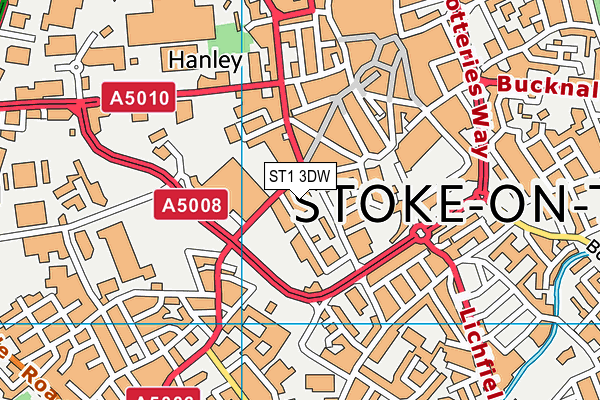ST1 3DW map - OS VectorMap District (Ordnance Survey) ST1 3DW map - OS VectorMap District (Ordnance Survey)