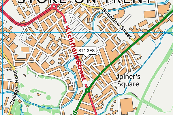 ST1 3ES map - OS VectorMap District (Ordnance Survey) ST1 3ES map - OS VectorMap District (Ordnance Survey)
