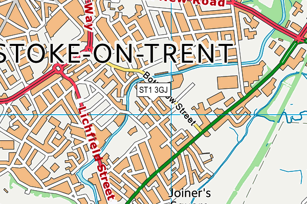 ST1 3GJ map - OS VectorMap District (Ordnance Survey) ST1 3GJ map - OS VectorMap District (Ordnance Survey)