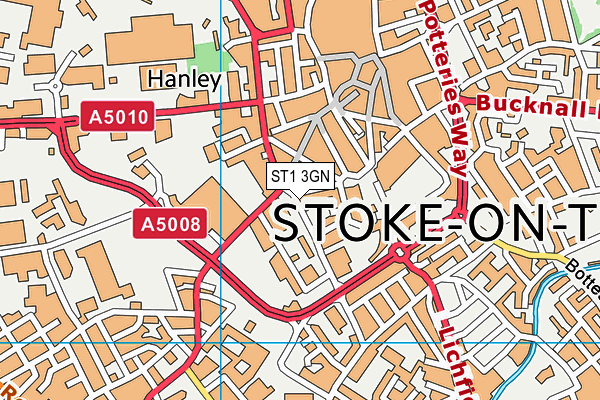 ST1 3GN map - OS VectorMap District (Ordnance Survey) ST1 3GN map - OS VectorMap District (Ordnance Survey)