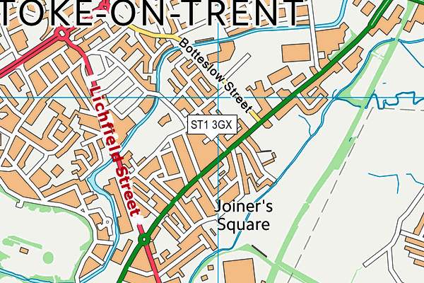 ST1 3GX map - OS VectorMap District (Ordnance Survey) ST1 3GX map - OS VectorMap District (Ordnance Survey)