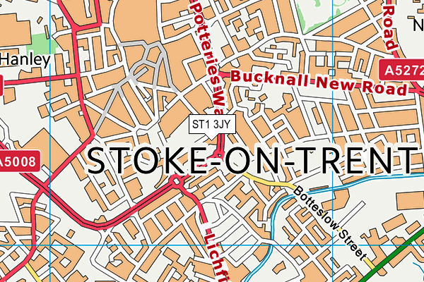 ST1 3JY map - OS VectorMap District (Ordnance Survey)