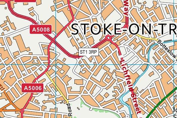 ST1 3RP map - OS VectorMap District (Ordnance Survey)
