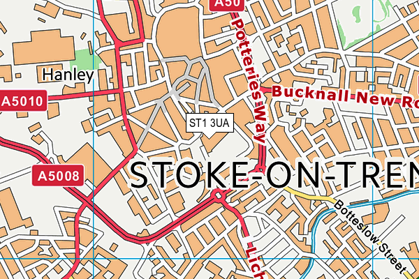 ST1 3UA map - OS VectorMap District (Ordnance Survey) ST1 3UA map - OS VectorMap District (Ordnance Survey)