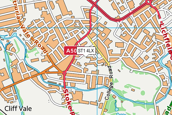 ST1 4LX map - OS VectorMap District (Ordnance Survey) ST1 4LX map - OS VectorMap District (Ordnance Survey)