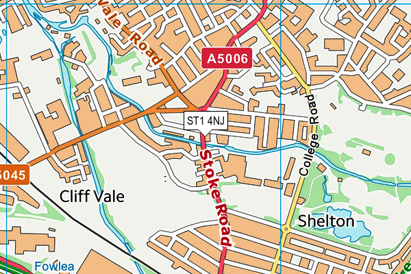 ST1 4NJ map - OS VectorMap District (Ordnance Survey) ST1 4NJ map - OS VectorMap District (Ordnance Survey)