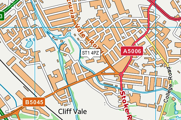 ST1 4PZ map - OS VectorMap District (Ordnance Survey) ST1 4PZ map - OS VectorMap District (Ordnance Survey)