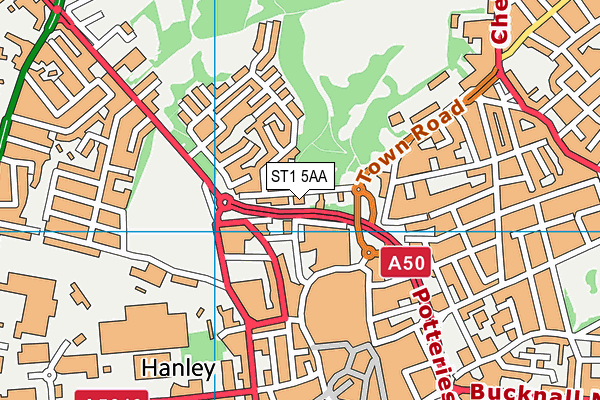 ST1 5AA map - OS VectorMap District (Ordnance Survey) ST1 5AA map - OS VectorMap District (Ordnance Survey)
