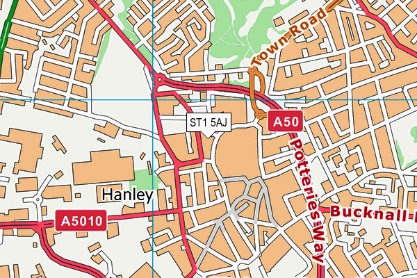 ST1 5AJ map - OS VectorMap District (Ordnance Survey) ST1 5AJ map - OS VectorMap District (Ordnance Survey)