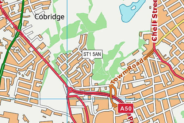 ST1 5AN map - OS VectorMap District (Ordnance Survey) ST1 5AN map - OS VectorMap District (Ordnance Survey)