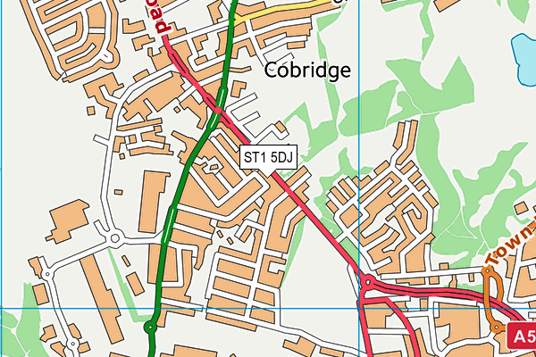 ST1 5DJ map - OS VectorMap District (Ordnance Survey) ST1 5DJ map - OS VectorMap District (Ordnance Survey)