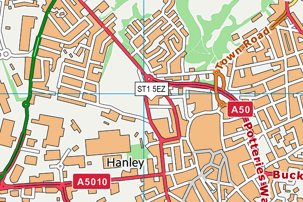 ST1 5EZ map - OS VectorMap District (Ordnance Survey) ST1 5EZ map - OS VectorMap District (Ordnance Survey)
