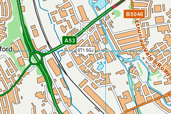 ST1 5GJ map - OS VectorMap District (Ordnance Survey) ST1 5GJ map - OS VectorMap District (Ordnance Survey)