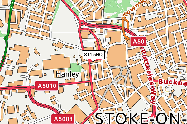 ST1 5HQ map - OS VectorMap District (Ordnance Survey) ST1 5HQ map - OS VectorMap District (Ordnance Survey)