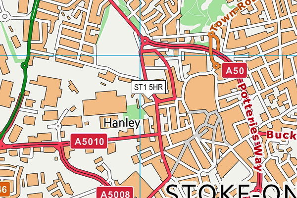 ST1 5HR map - OS VectorMap District (Ordnance Survey) ST1 5HR map - OS VectorMap District (Ordnance Survey)