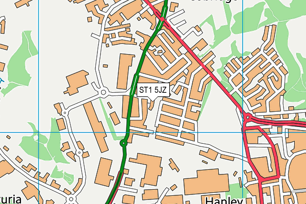 ST1 5JZ map - OS VectorMap District (Ordnance Survey) ST1 5JZ map - OS VectorMap District (Ordnance Survey)