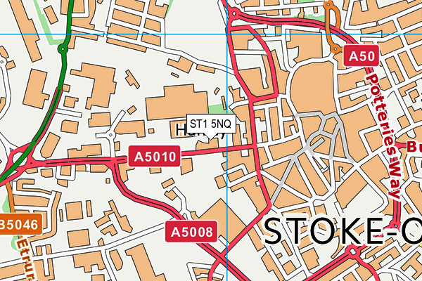 ST1 5NQ map - OS VectorMap District (Ordnance Survey) ST1 5NQ map - OS VectorMap District (Ordnance Survey)