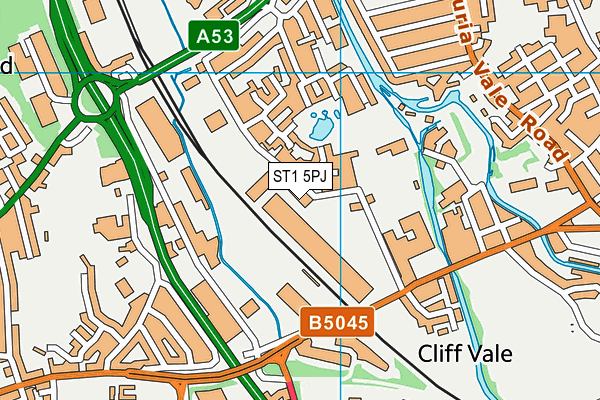 ST1 5PJ map - OS VectorMap District (Ordnance Survey) ST1 5PJ map - OS VectorMap District (Ordnance Survey)
