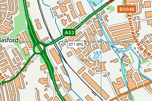 ST1 5PQ map - OS VectorMap District (Ordnance Survey) ST1 5PQ map - OS VectorMap District (Ordnance Survey)