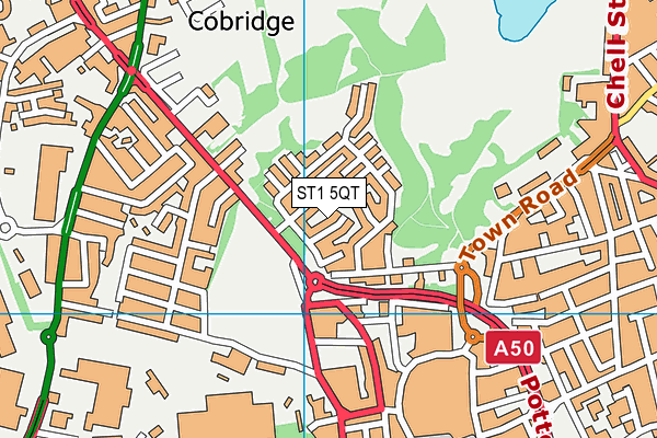 ST1 5QT map - OS VectorMap District (Ordnance Survey) ST1 5QT map - OS VectorMap District (Ordnance Survey)