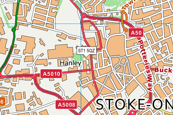 ST1 5QZ map - OS VectorMap District (Ordnance Survey) ST1 5QZ map - OS VectorMap District (Ordnance Survey)