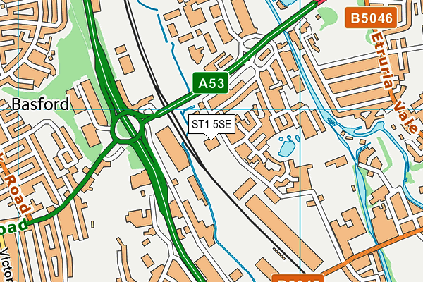 ST1 5SE map - OS VectorMap District (Ordnance Survey) ST1 5SE map - OS VectorMap District (Ordnance Survey)