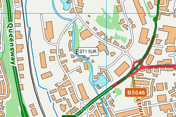 ST1 5UR map - OS VectorMap District (Ordnance Survey) ST1 5UR map - OS VectorMap District (Ordnance Survey)