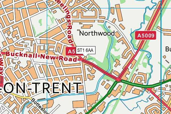 ST1 6AA map - OS VectorMap District (Ordnance Survey)