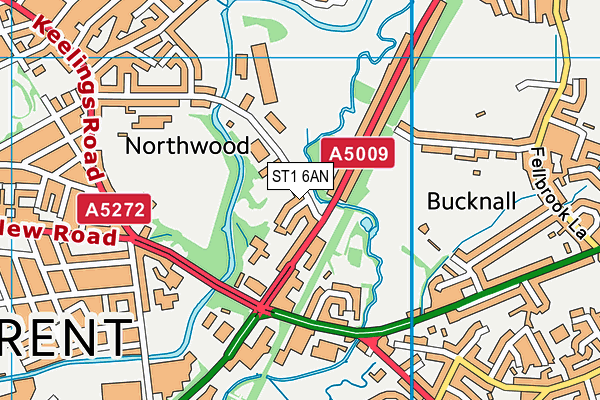 ST1 6AN map - OS VectorMap District (Ordnance Survey) ST1 6AN map - OS VectorMap District (Ordnance Survey)