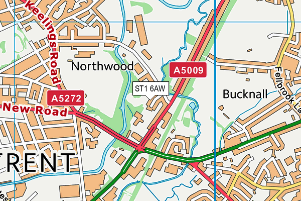 ST1 6AW map - OS VectorMap District (Ordnance Survey) ST1 6AW map - OS VectorMap District (Ordnance Survey)