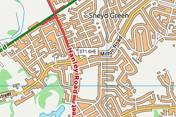 ST1 6HE map - OS VectorMap District (Ordnance Survey) ST1 6HE map - OS VectorMap District (Ordnance Survey)