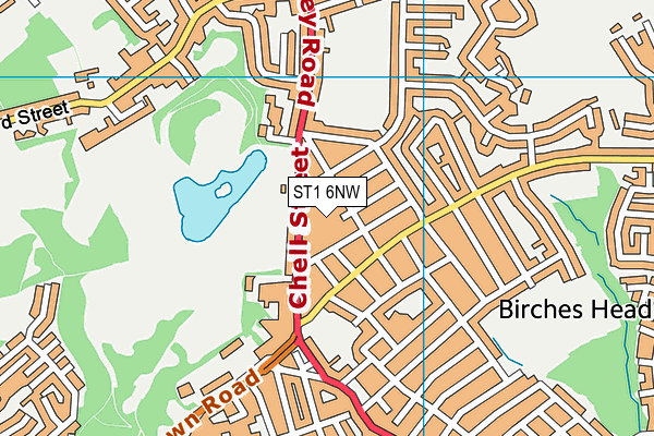 ST1 6NW map - OS VectorMap District (Ordnance Survey)