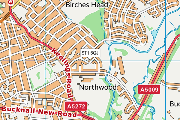 ST1 6QJ map - OS VectorMap District (Ordnance Survey) ST1 6QJ map - OS VectorMap District (Ordnance Survey)