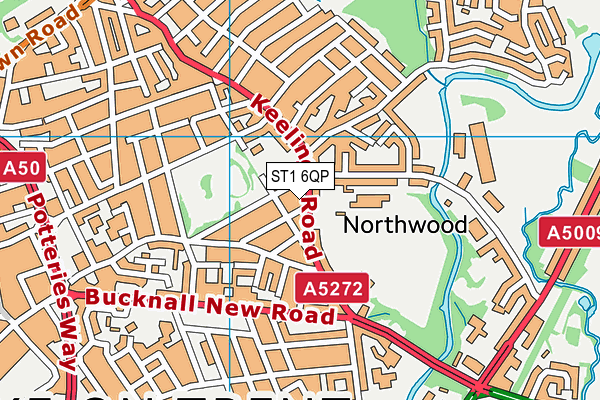 ST1 6QP map - OS VectorMap District (Ordnance Survey)