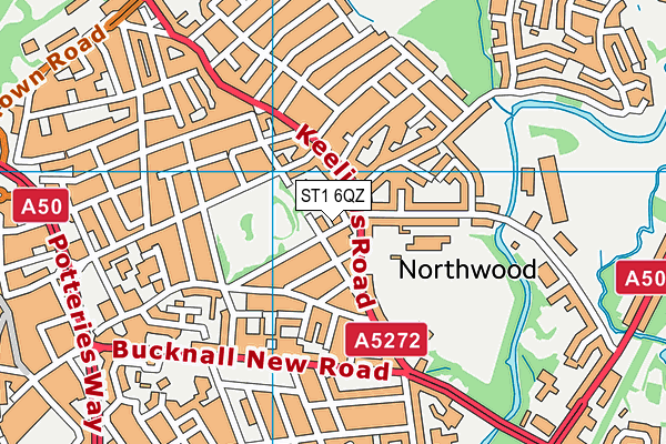 ST1 6QZ map - OS VectorMap District (Ordnance Survey)