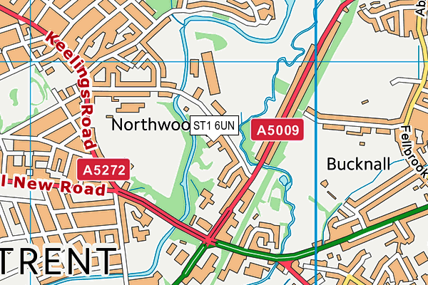 ST1 6UN map - OS VectorMap District (Ordnance Survey) ST1 6UN map - OS VectorMap District (Ordnance Survey)