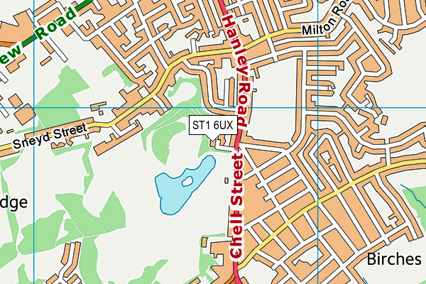 ST1 6UX map - OS VectorMap District (Ordnance Survey) ST1 6UX map - OS VectorMap District (Ordnance Survey)