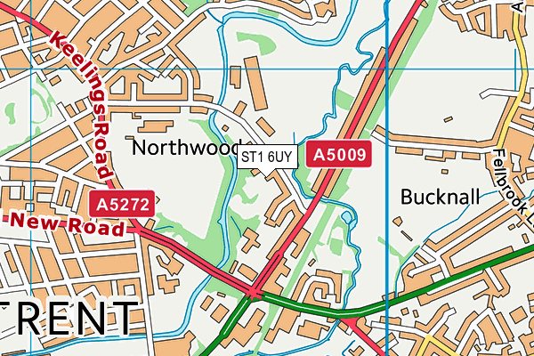 ST1 6UY map - OS VectorMap District (Ordnance Survey) ST1 6UY map - OS VectorMap District (Ordnance Survey)