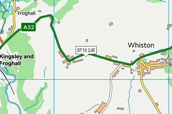 ST10 2JE map - OS VectorMap District (Ordnance Survey)