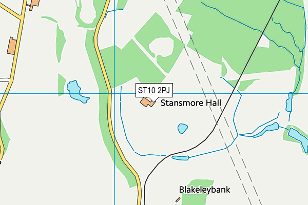 ST10 2PJ map - OS VectorMap District (Ordnance Survey)